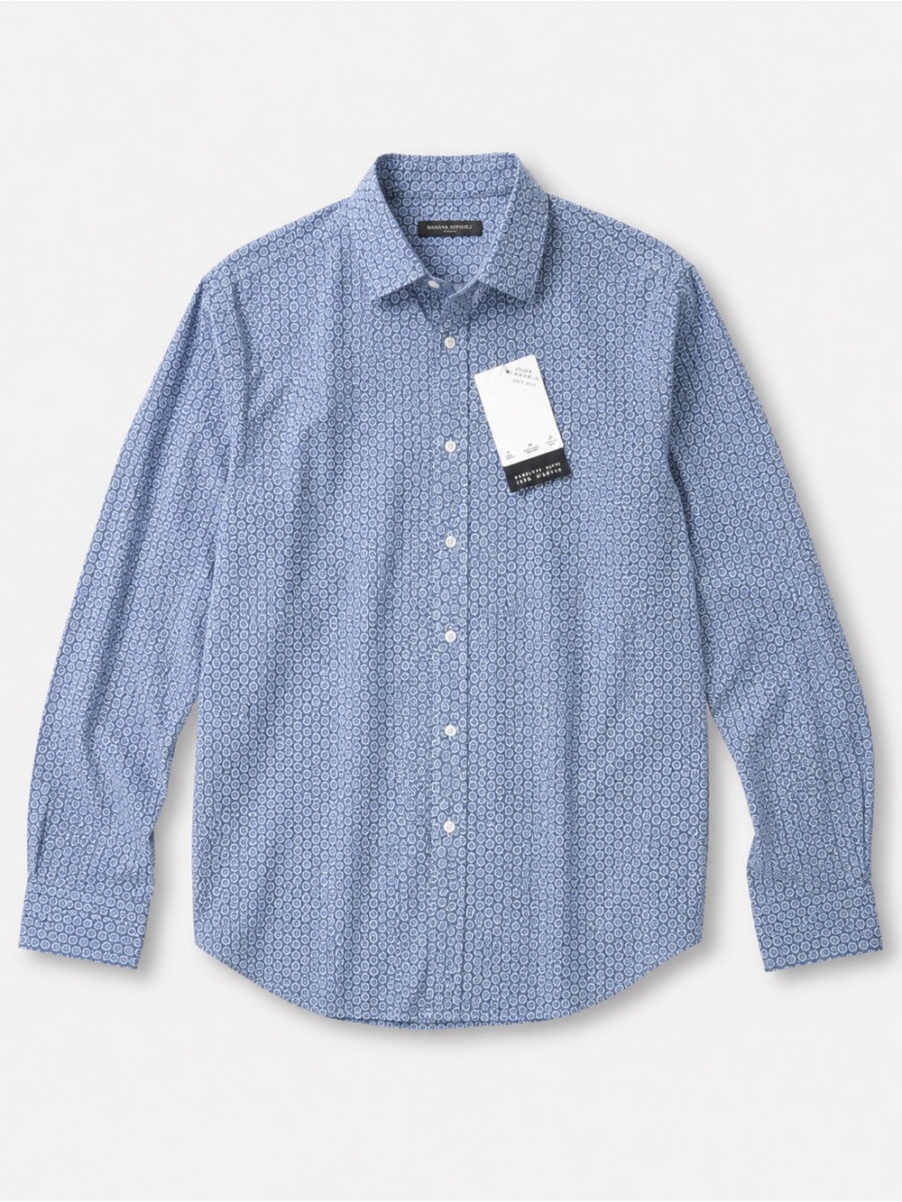 Men's Light Blue Micro-Print Dress Shirt